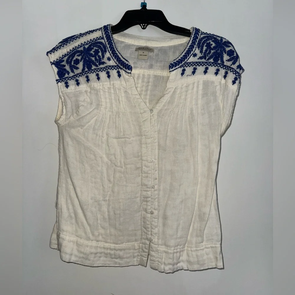 Lucky Brand Sleeveless embroidered peasant top - Picture 1 of 3
